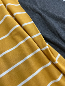 XL Mustard Stripe & Charcoal