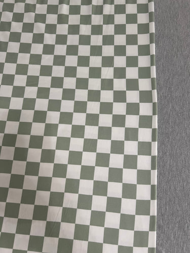 Sage & White Checkered & Heather Grey