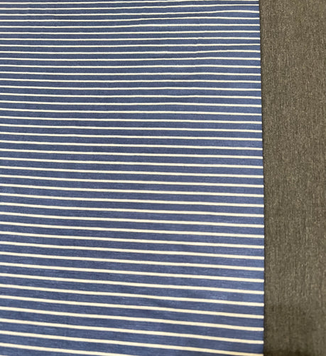 XL Blue/White Stripe & Charcoal Grey