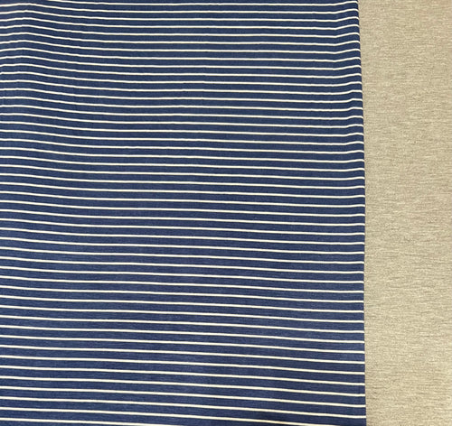 XL Blue/White Stripe & Heather