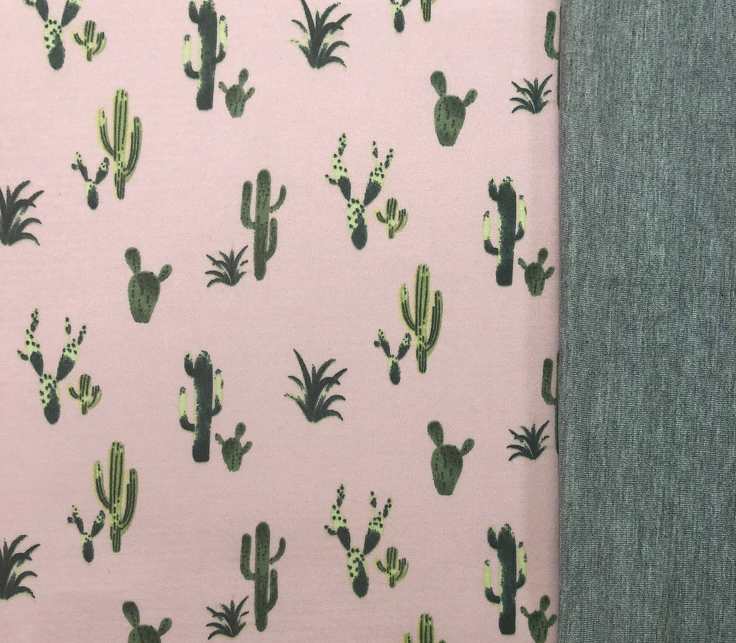 XL Pink Cactus & Heather Grey