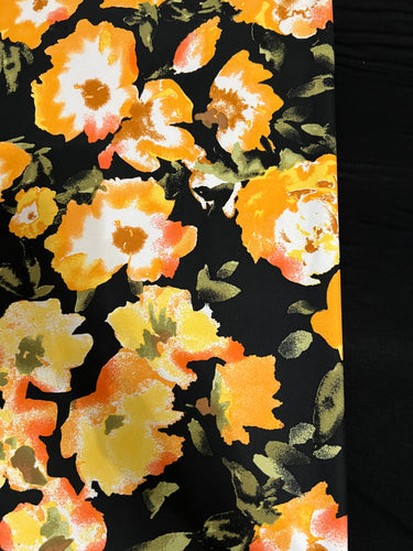 XL Black Yellow Floral & Black