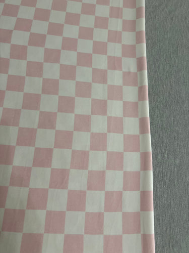 XL Pink & White Checkers & Heather Grey