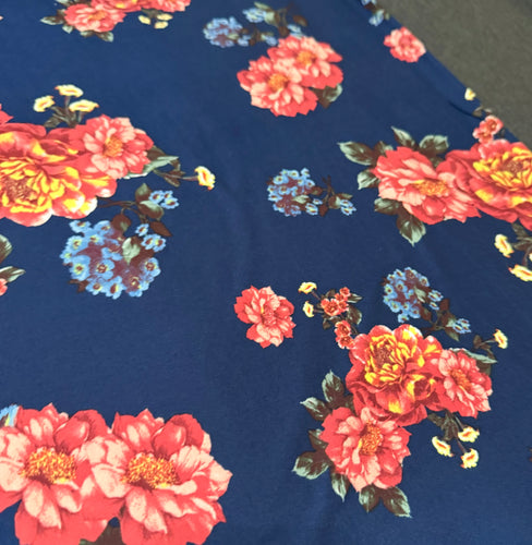 Blue Floral & Charcoal Grey