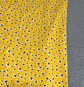 Yellow Ditsy Floral & Heather Grey