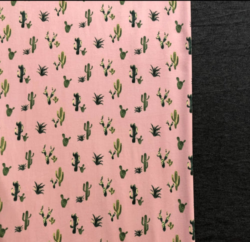XL Pink Cactus & Charcoal Grey