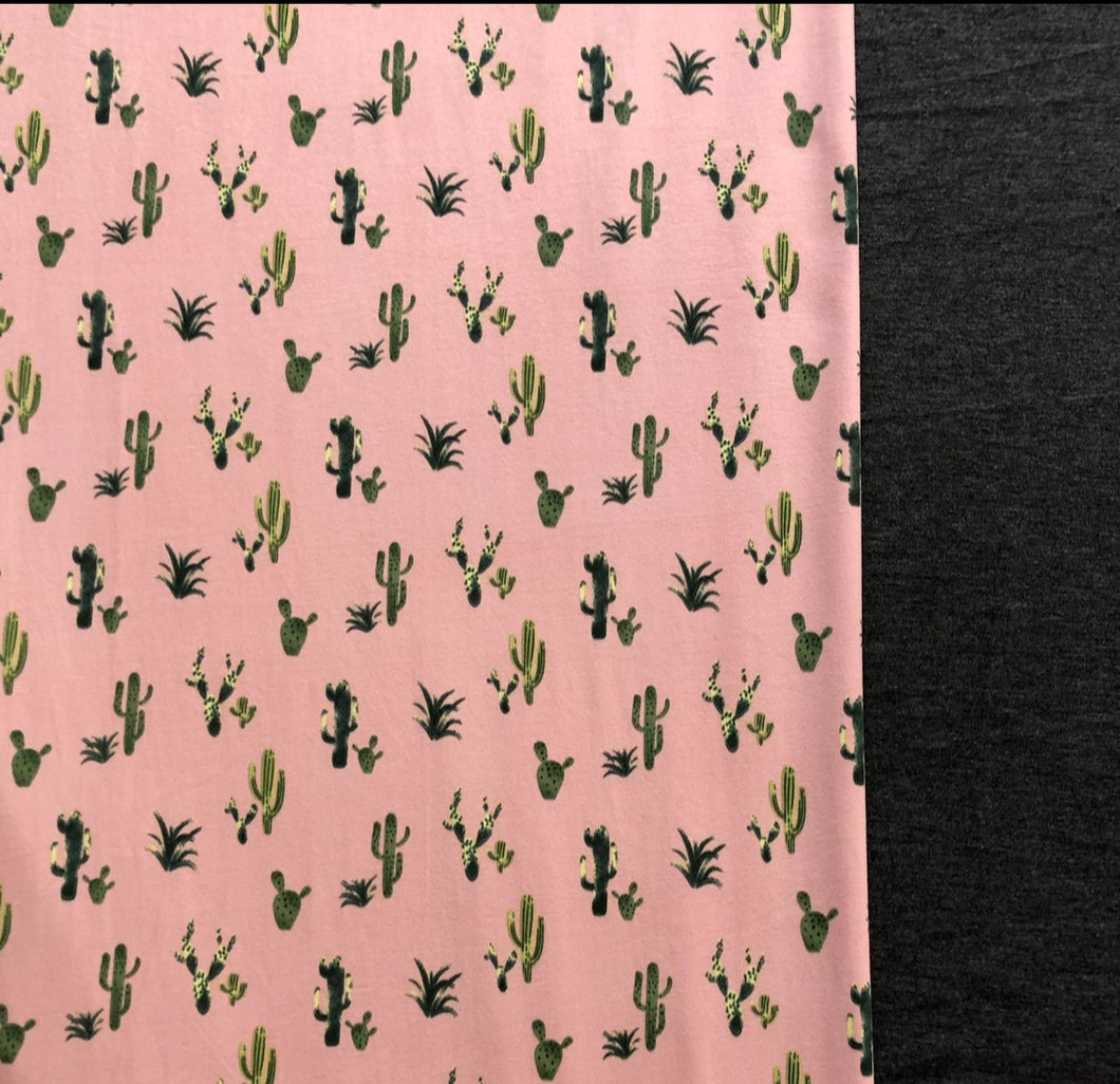 XL Pink Cactus & Charcoal Grey