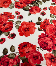 Red Floral & Charcoal Grey