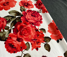 XL Red Floral & Charcoal Grey
