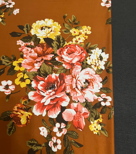 Copper Floral & Charcoal Grey