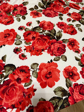 Red Floral & Heather Grey