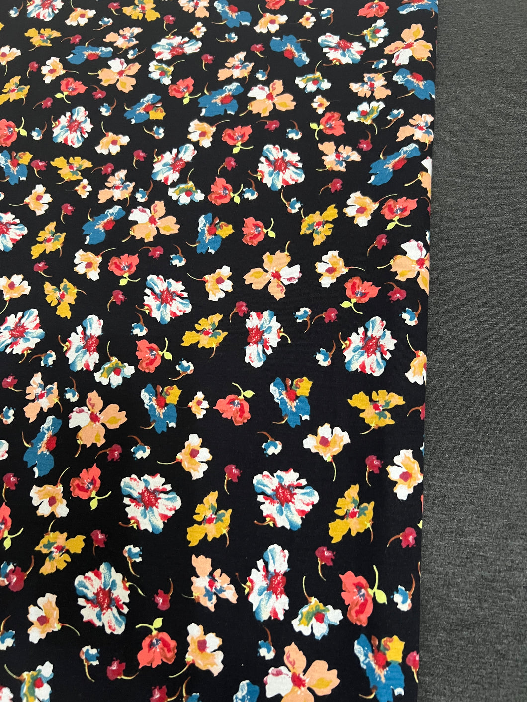 XL Colorful Floral & Charcoal Grey