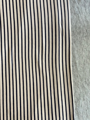 XL Oatmeal/Navy Stripe & Heather Grey
