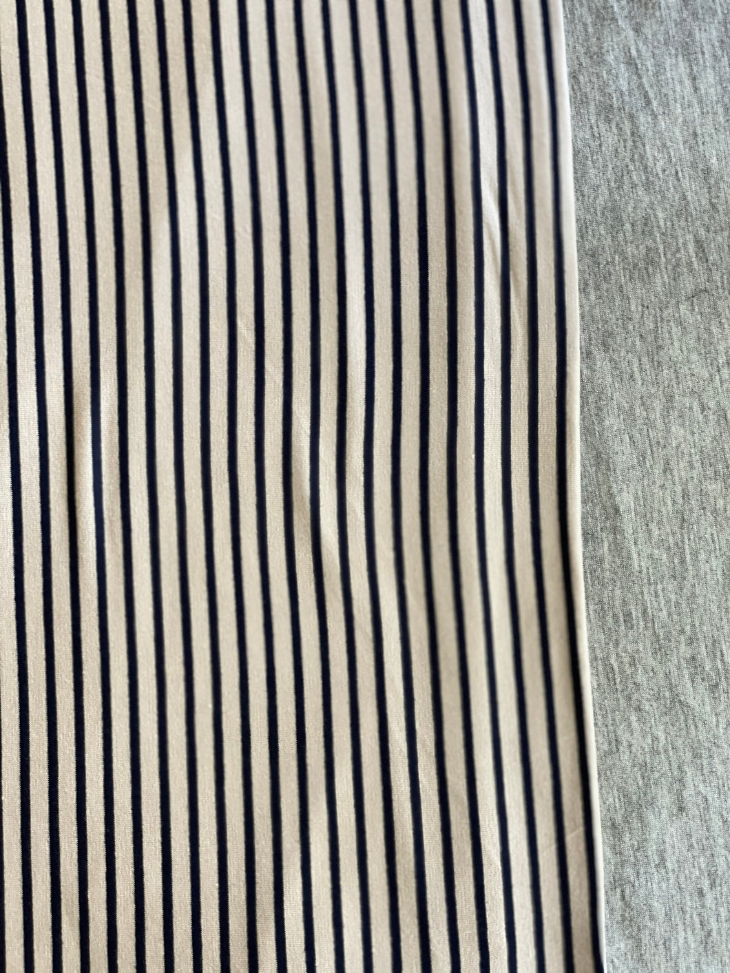 XL Oatmeal/Navy Stripe & Heather Grey