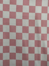 XL Pink/White Checkered & Heather Grey