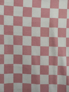 XL Pink/White Checkered & Heather Grey