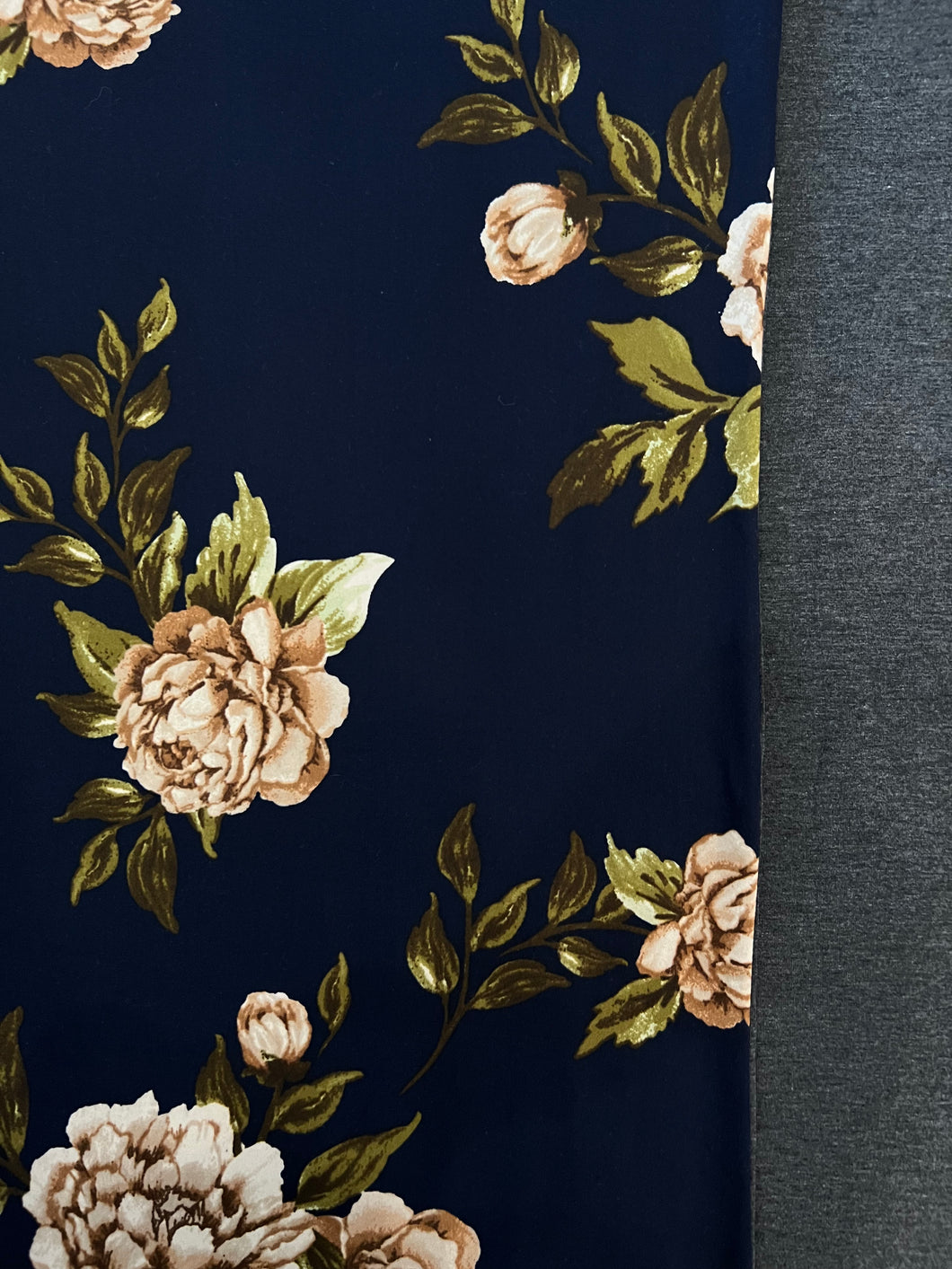 XL Navy & Floral with Charcoal Grey