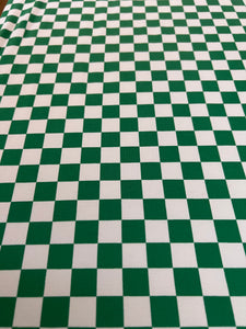 Checkered Green & Heather Grey