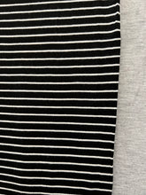 New Black/White Stripe & Heather Grey