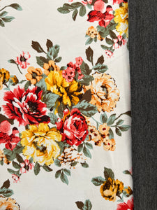 Floral & Charcoal Grey