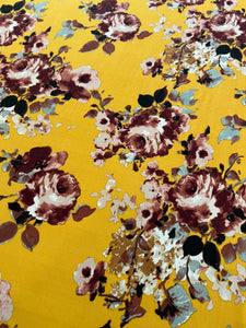 Mustard Yellow Floral & Charcoal Grey