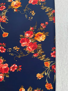 XL Navy Floral/Heather Grey